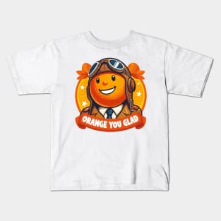 Orange You Glad: Vintage Pilot Fun Kids T-Shirt